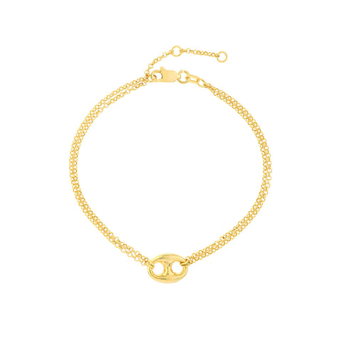 Guess Jewellery Guess Perfect Liaison Yellow Gold CZ Charms & Double Chain  Bracelet 18.5-22cm - Bracelets from Faith Jewellers UK